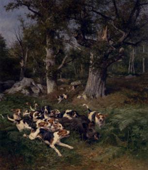 Charles Olivier De Penne : the boar chase